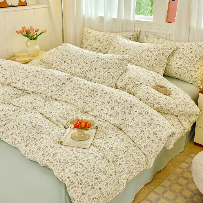 91家纺网 家纺一手货源 找家纺 斯卡诺家纺 2026爆款古法水洗仿棉四件套韩国小布袋五件套（高克重斜纹加厚） 兰亭序