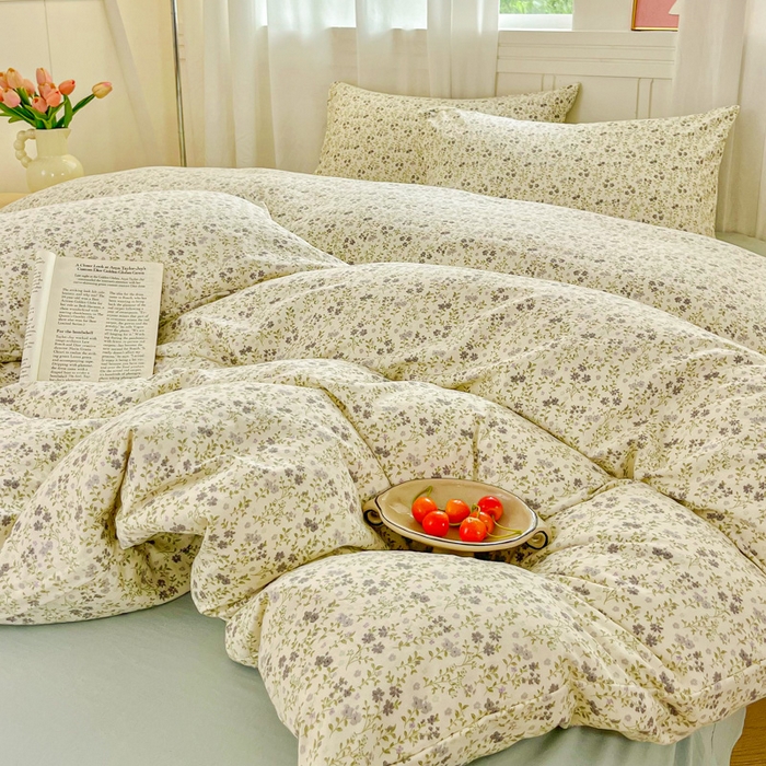 91家纺网 家纺一手货源 找家纺 斯卡诺家纺 2026爆款古法水洗仿棉四件套韩国小布袋五件套（高克重斜纹加厚） 兰亭序