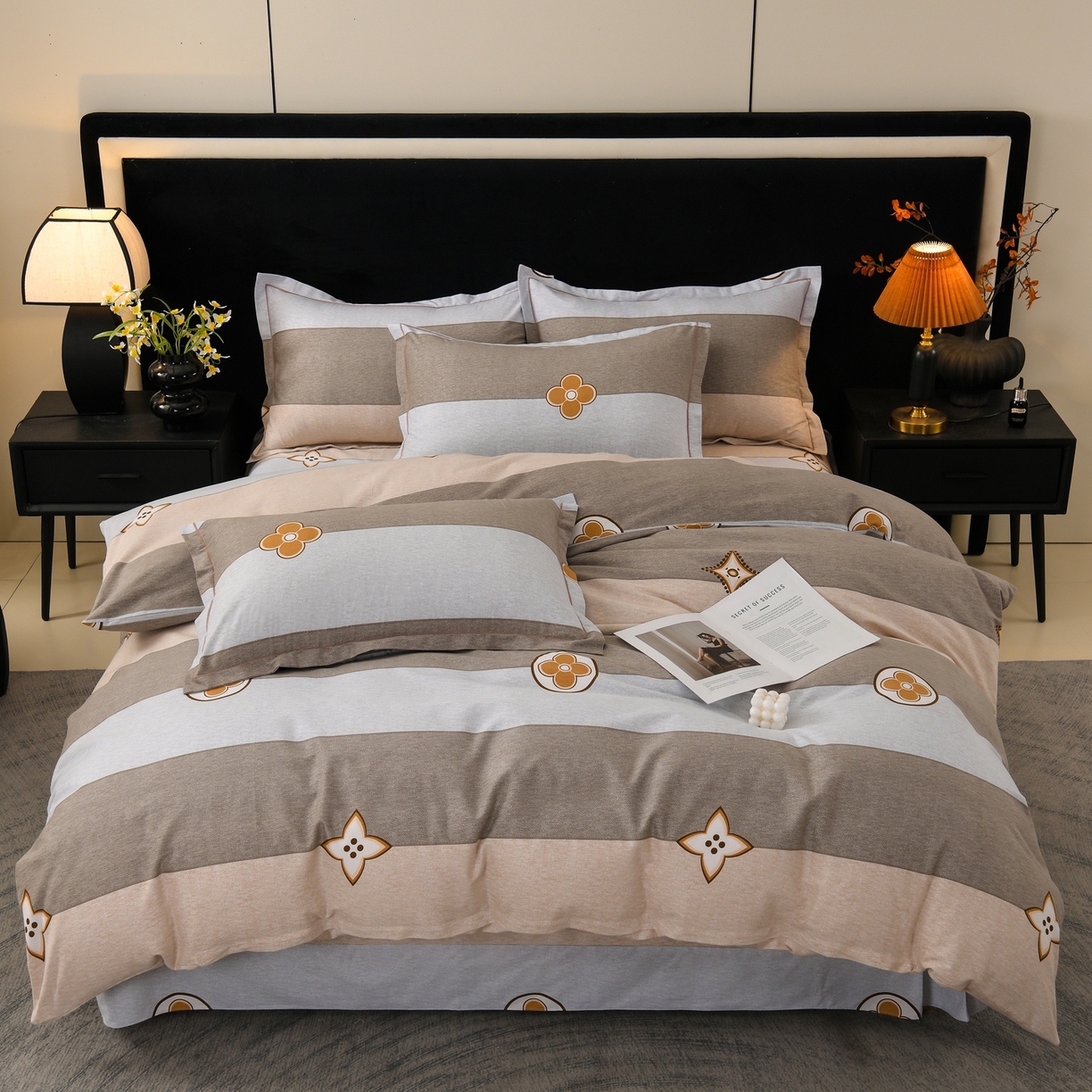 91家纺网 家纺一手货源 找家纺 润淳家居 2025新款百分百全棉磨毛四件套 巴克曼