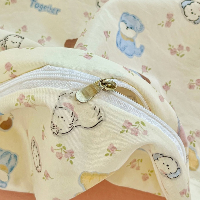 91家纺网 家纺一手货源 找家纺 斯卡诺家纺 2026爆款古法水洗仿棉四件套韩国小布袋五件套（高克重斜纹加厚） 西高地