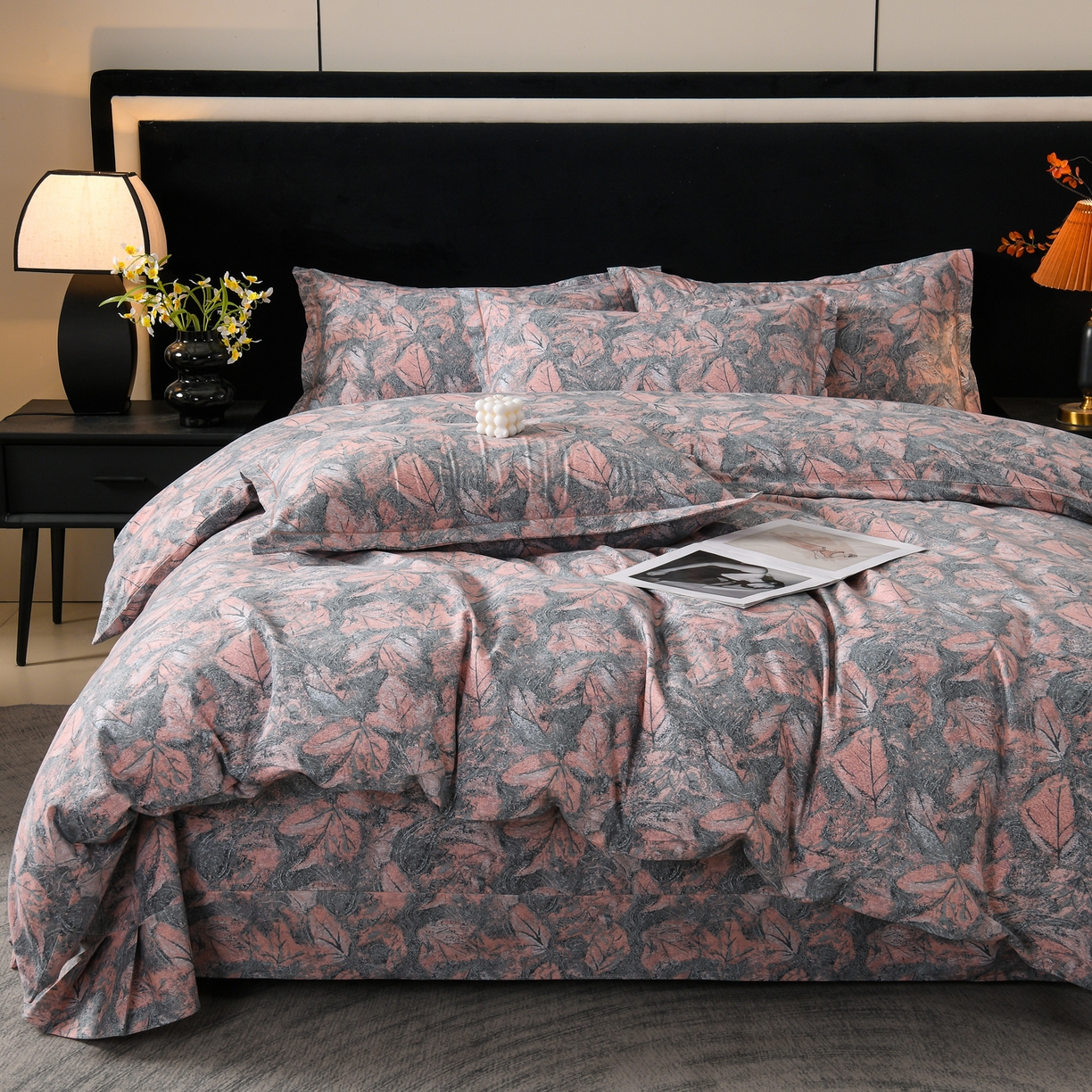 91家纺网 家纺一手货源 找家纺 润淳家居 2025新款百分百全棉磨毛四件套 巴黎春天 粉