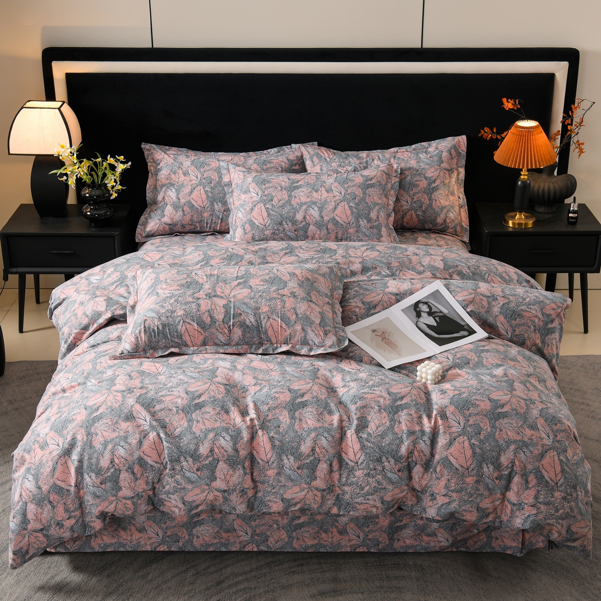 91家纺网 家纺一手货源 找家纺 润淳家居 2025新款百分百全棉磨毛四件套 巴黎春天 粉