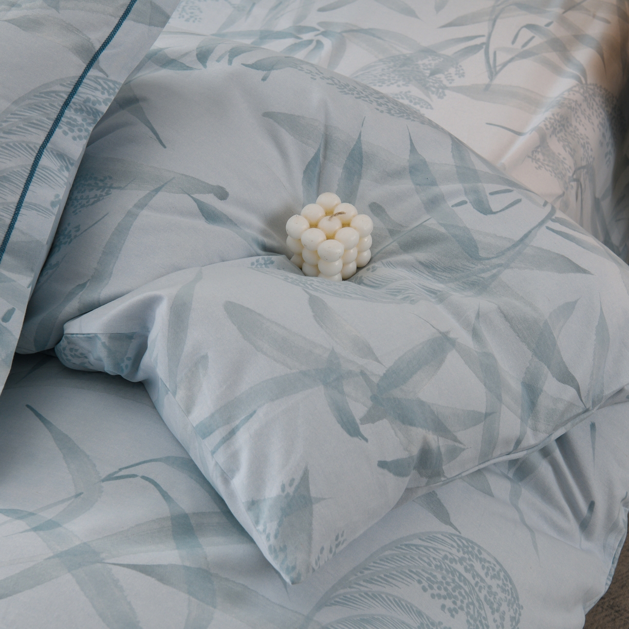 91家纺网 家纺一手货源 找家纺 润淳家居 2025新款百分百全棉磨毛四件套 半城烟沙 蓝