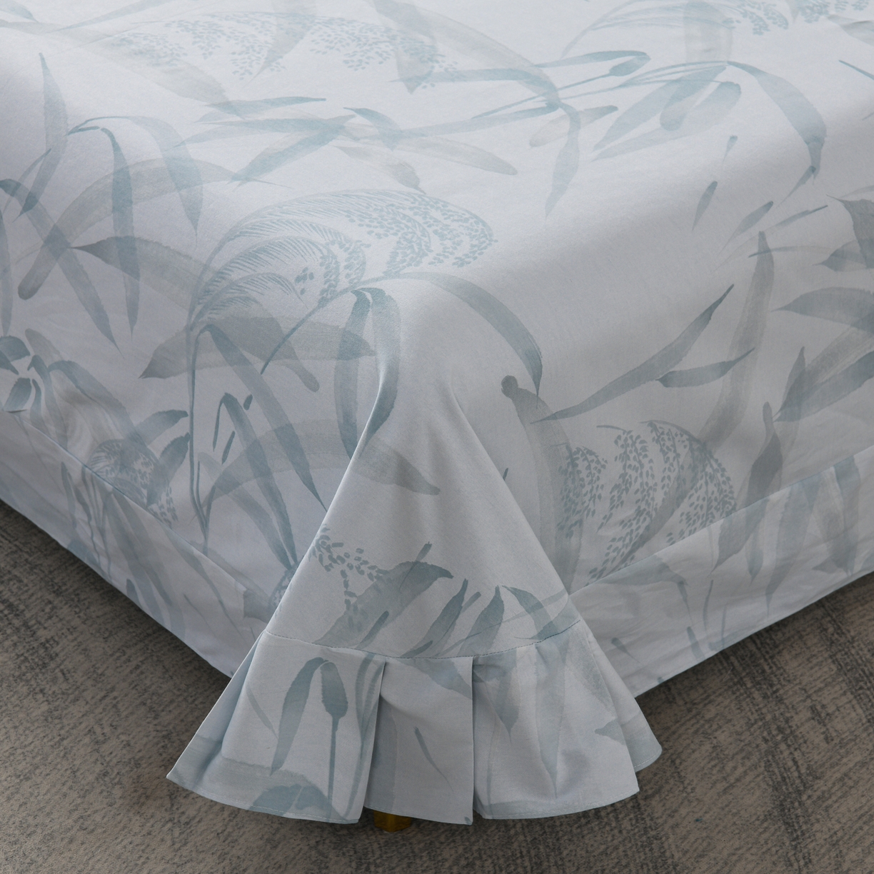 91家纺网 家纺一手货源 找家纺 润淳家居 2025新款百分百全棉磨毛四件套 半城烟沙 蓝