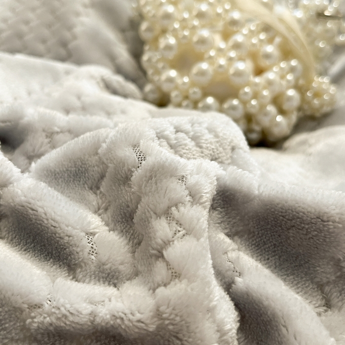 91家纺网 家纺一手货源 找家纺 酱子 2025新款成品提花包边牛奶绒四件套 提花-高级灰