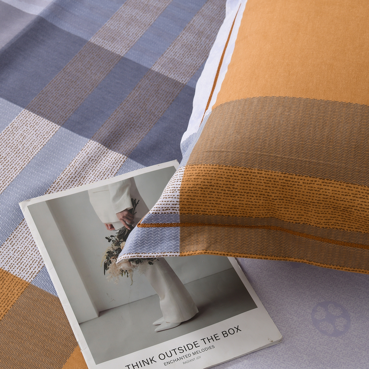 91家纺网 家纺一手货源 找家纺 润淳家居 2025新款百分百全棉磨毛四件套 布鲁克林 灰