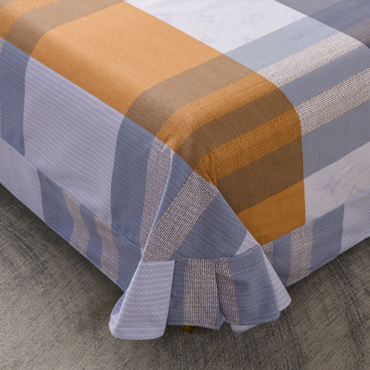 91家纺网 家纺一手货源 找家纺 润淳家居 2025新款百分百全棉磨毛四件套 布鲁克林 灰