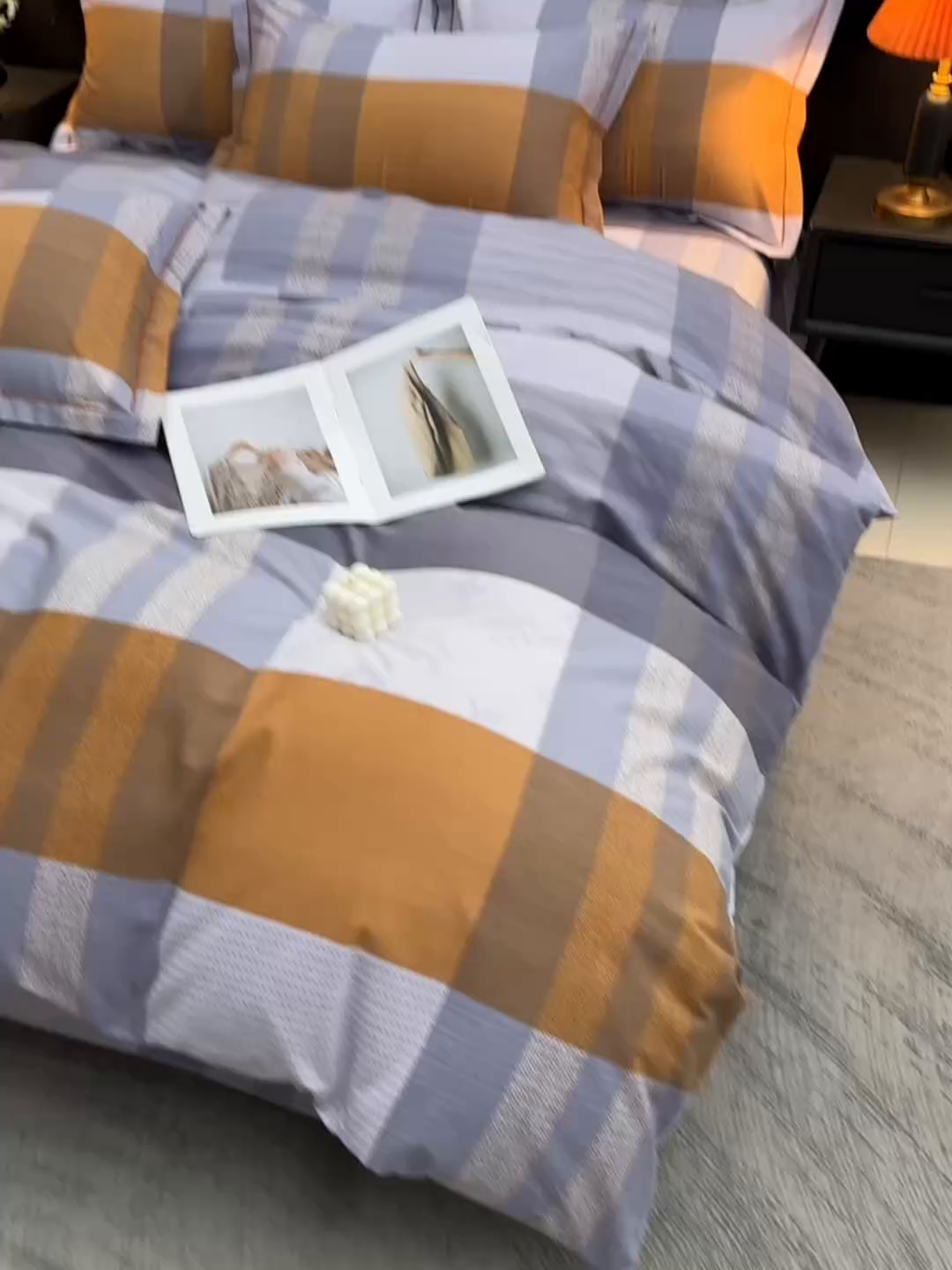 91家纺网 家纺一手货源 找家纺 润淳家居 2025新款百分百全棉磨毛四件套 布鲁克林 灰