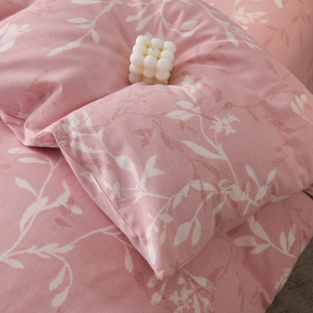 91家纺网 家纺一手货源 找家纺 润淳家居 2025新款百分百全棉磨毛四件套 春和景明 粉