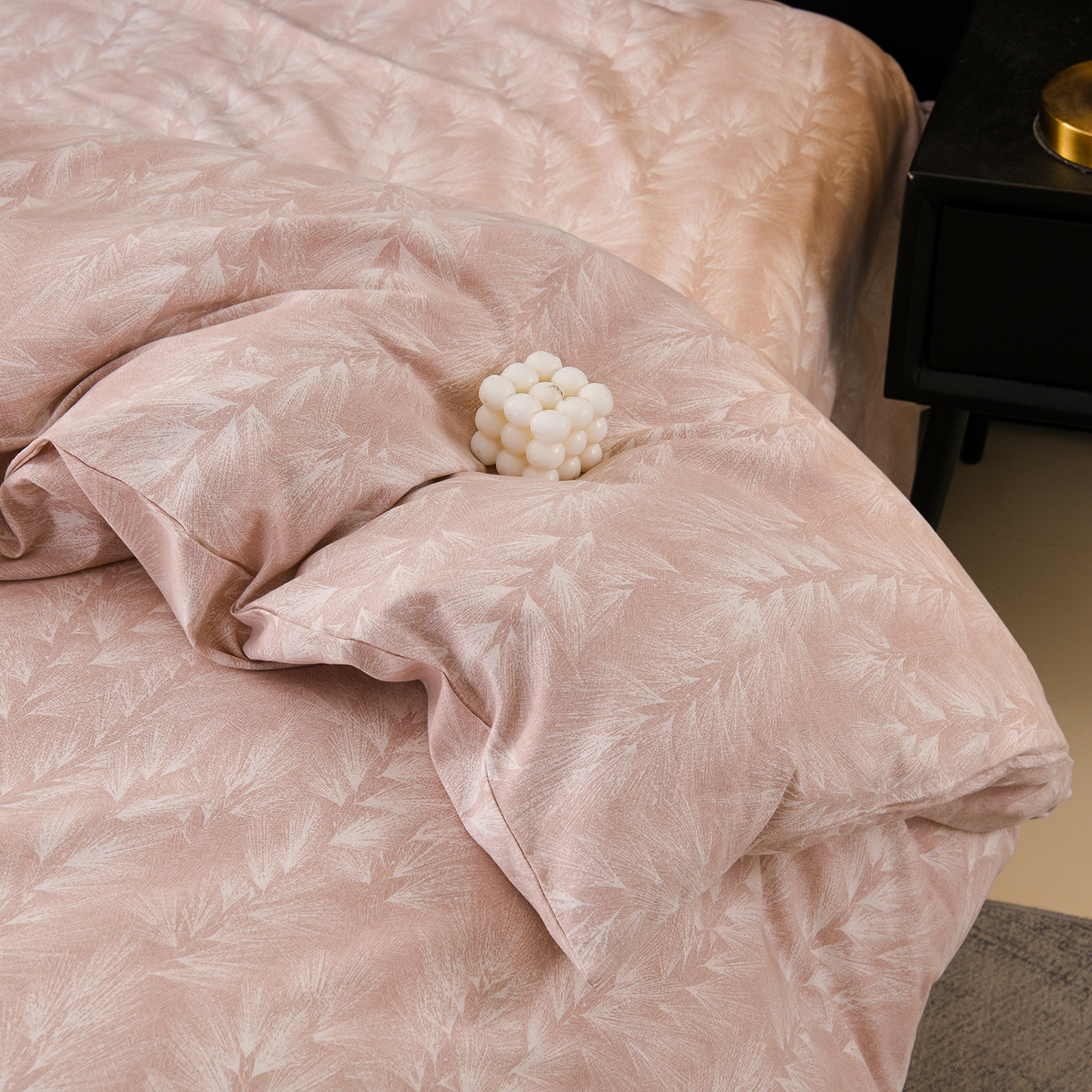 91家纺网 家纺一手货源 找家纺 润淳家居 2025新款百分百全棉磨毛四件套 丰收季节 粉