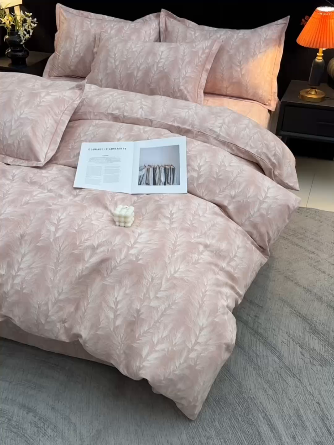 91家纺网 家纺一手货源 找家纺 润淳家居 2025新款百分百全棉磨毛四件套 丰收季节 粉