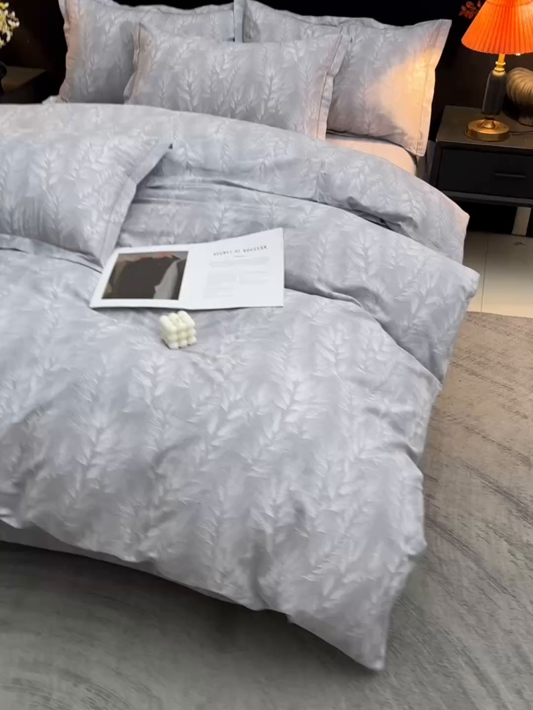 91家纺网 家纺一手货源 找家纺 润淳家居 2025新款百分百全棉磨毛四件套 丰收季节 灰