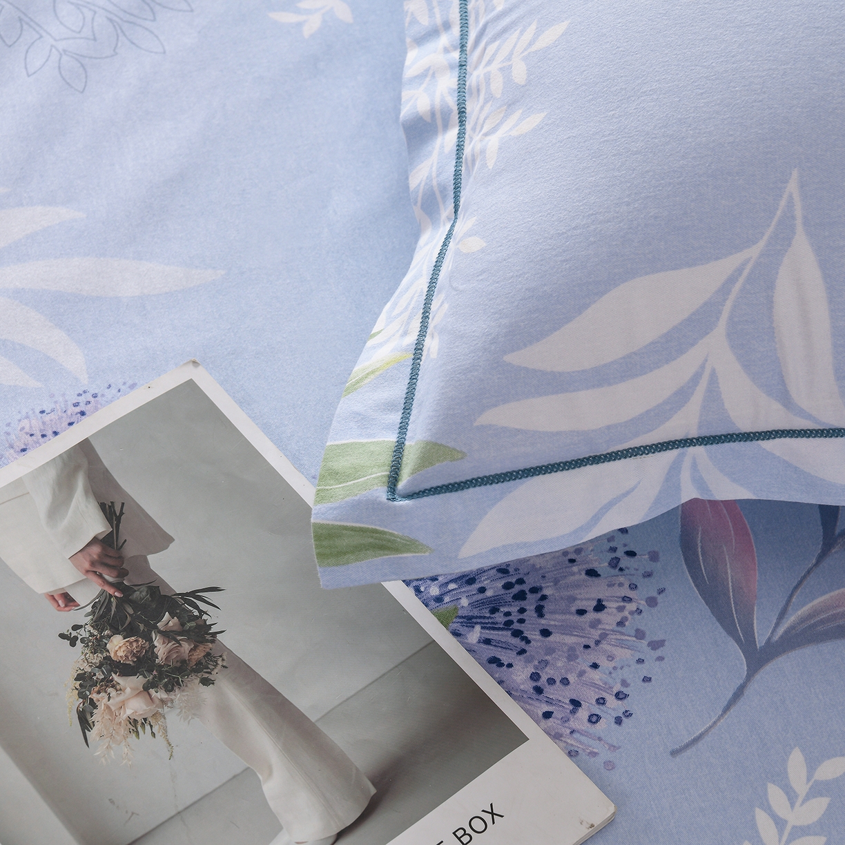 91家纺网 家纺一手货源 找家纺 润淳家居 2025新款百分百全棉磨毛四件套 和风雅颂 蓝