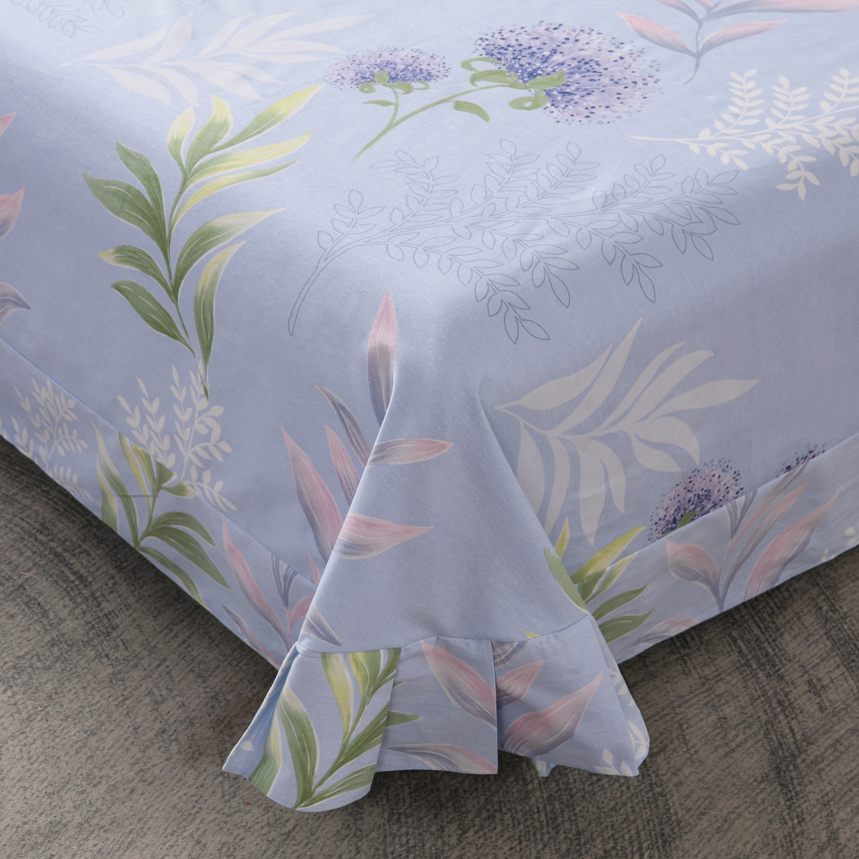 91家纺网 家纺一手货源 找家纺 润淳家居 2025新款百分百全棉磨毛四件套 和风雅颂 蓝