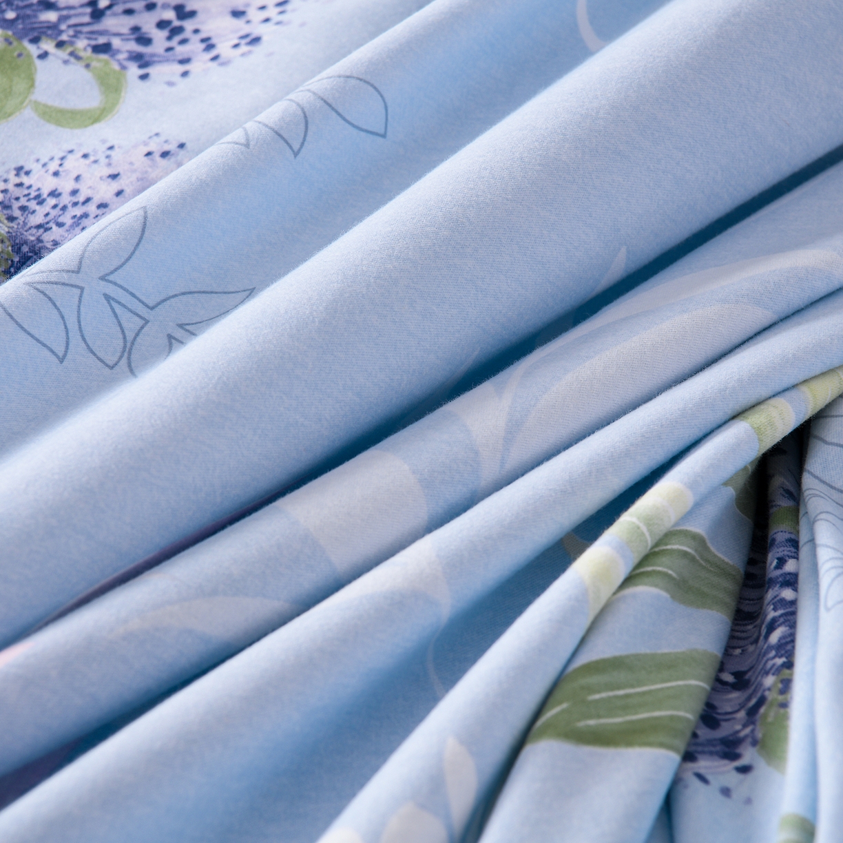 91家纺网 家纺一手货源 找家纺 润淳家居 2025新款百分百全棉磨毛四件套 和风雅颂 蓝