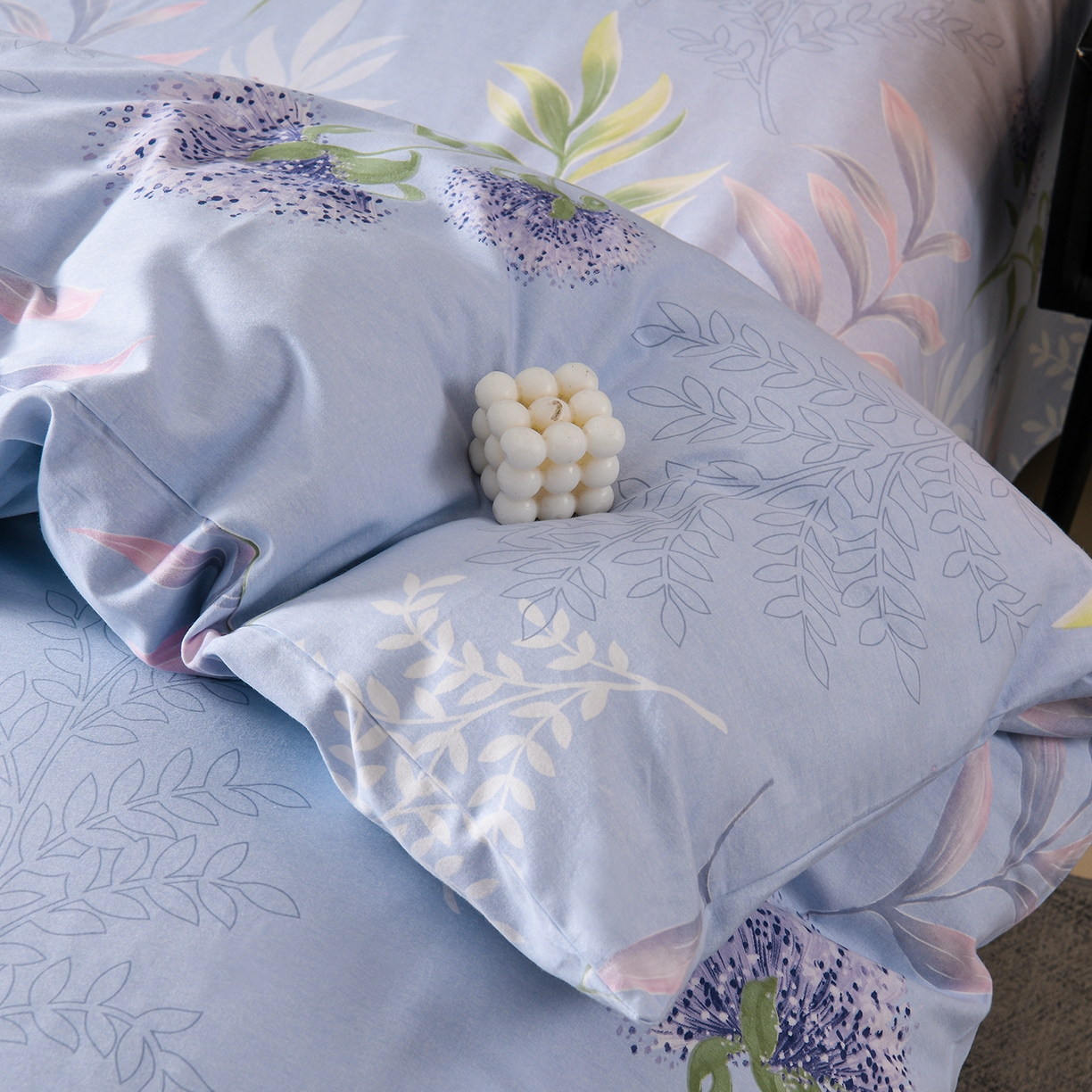 91家纺网 家纺一手货源 找家纺 润淳家居 2025新款百分百全棉磨毛四件套 和风雅颂 蓝