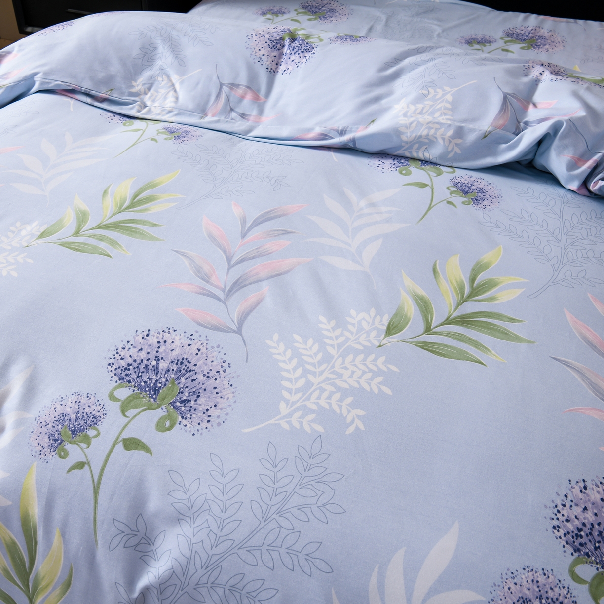 91家纺网 家纺一手货源 找家纺 润淳家居 2025新款百分百全棉磨毛四件套 和风雅颂 蓝