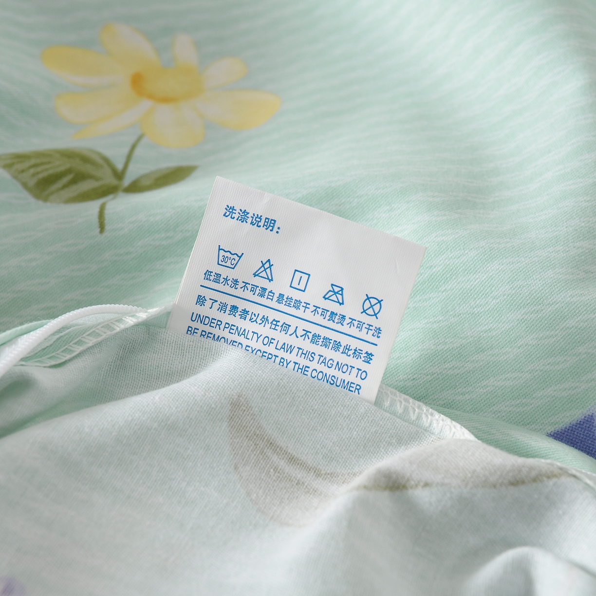 91家纺网 家纺一手货源 找家纺 润淳家居 2025新款百分百全棉磨毛四件套 后庭花 绿