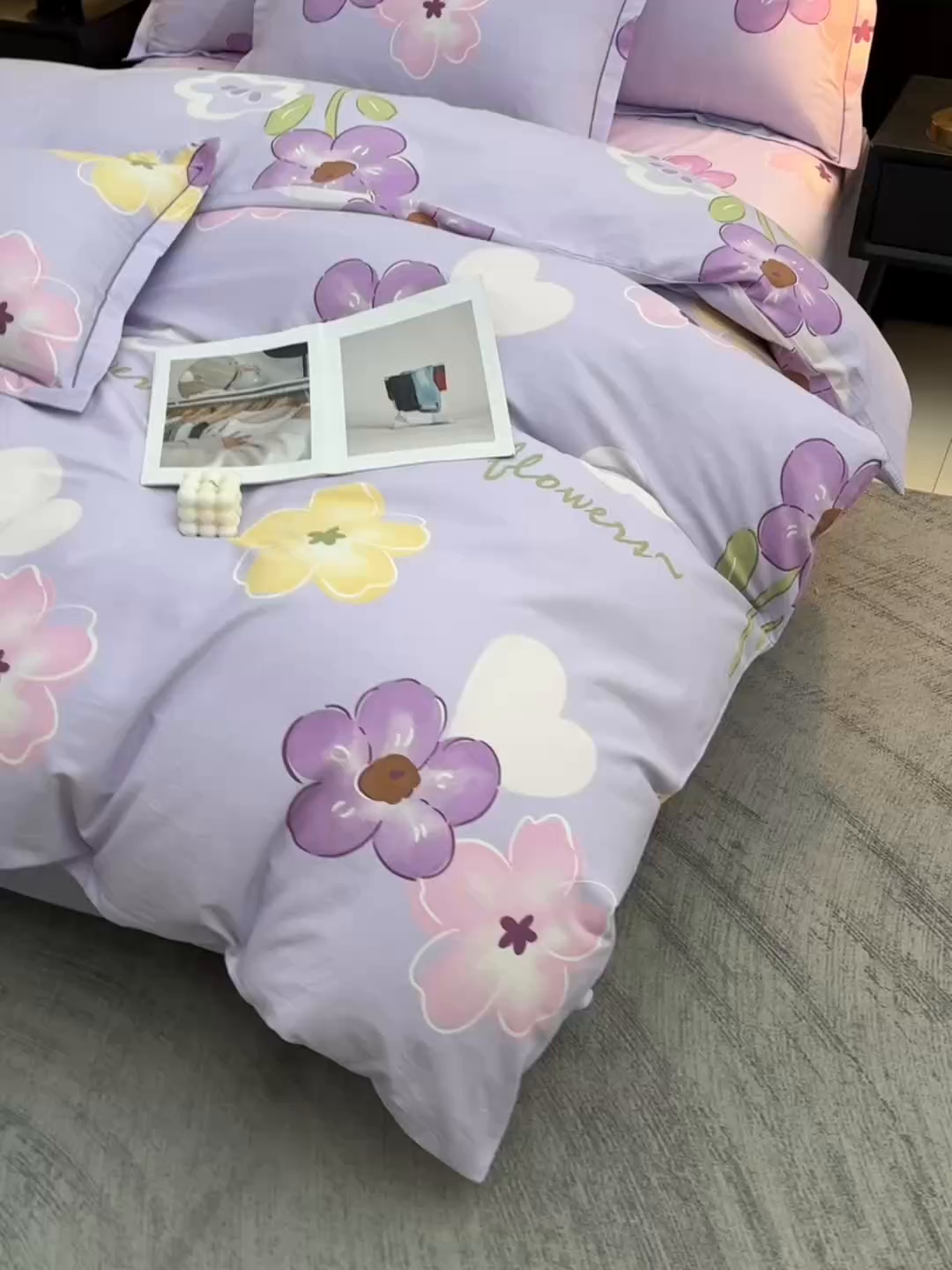 91家纺网 家纺一手货源 找家纺 润淳家居 2025新款百分百全棉磨毛四件套 花田与夏 彐