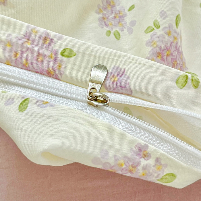 91家纺网 家纺一手货源 找家纺 斯卡诺家纺 2026爆款古法水洗仿棉四件套韩国小布袋五件套（高克重斜纹加厚） 紫萱