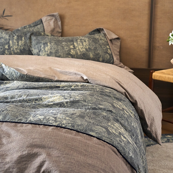 91家纺网 家纺一手货源 找家纺 悦织湾家纺 2025新款复古原麻四件套天然质朴舒适透气轻奢中式床单床笠款床上用品四件套 复古原麻-铜雀