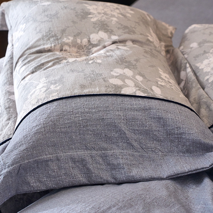 91家纺网 家纺一手货源 找家纺 悦织湾家纺 2025新款复古原麻四件套天然质朴舒适透气轻奢中式床单床笠款床上用品四件套 复古原麻-淡紫微光