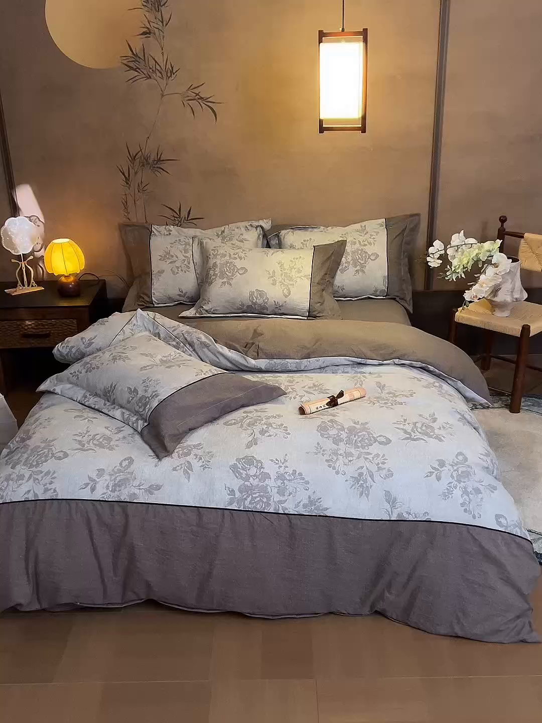 91家纺网 家纺一手货源 找家纺 悦织湾家纺 2025新款复古原麻四件套天然质朴舒适透气轻奢中式床单床笠款床上用品四件套 复古原麻-灰珀银霜