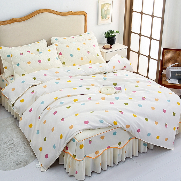 91家纺网 家纺一手货源 找家纺 笠裙家纺 2025新款磨毛夹棉S边单件三件套韩版防滑床裙单床裙床裙单件 纯爱