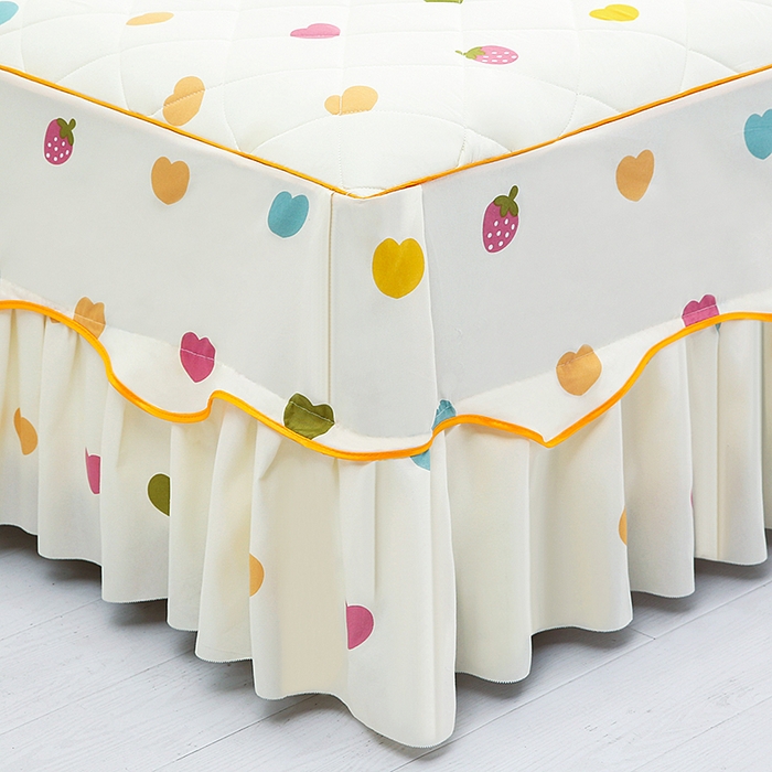 91家纺网 家纺一手货源 找家纺 笠裙家纺 2025新款磨毛夹棉S边单件三件套韩版防滑床裙单床裙床裙单件 纯爱