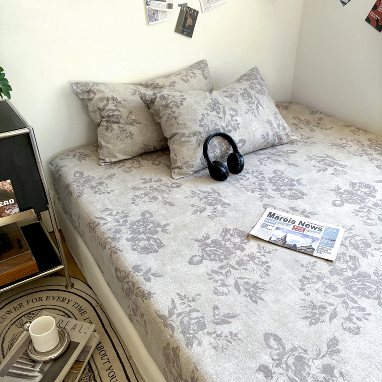 91家纺网 家纺一手货源 找家纺 悦织湾家纺 2025新款复古原麻床笠天然质朴舒适透气轻奢中式典雅精致单床笠床笠单品枕套三件套 复古原麻-灰柏银霜