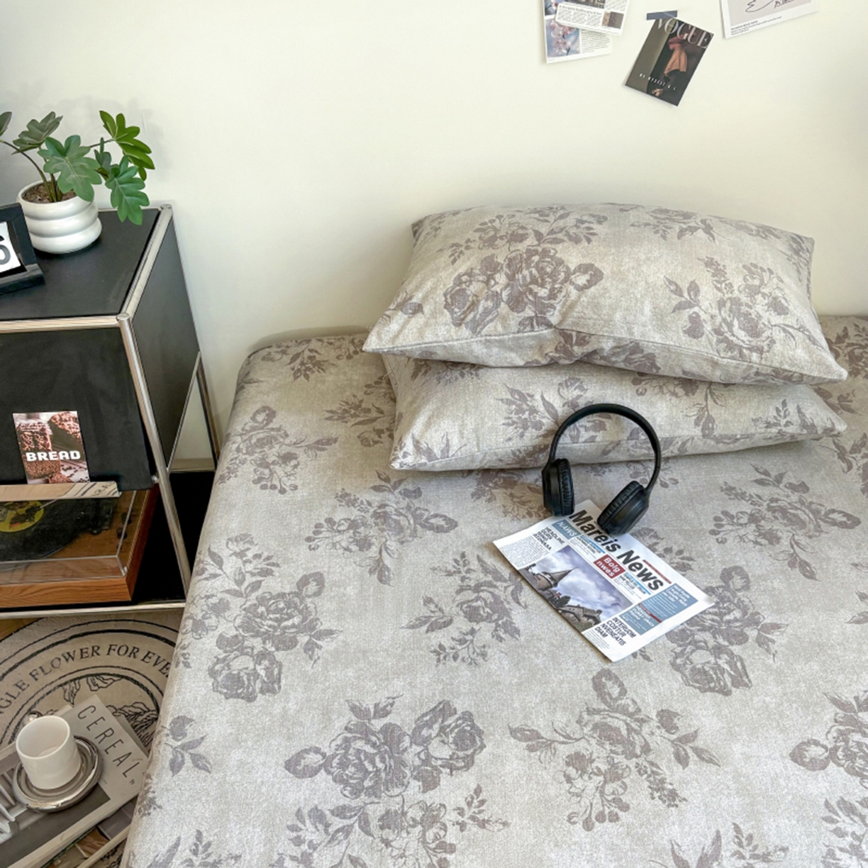 91家纺网 家纺一手货源 找家纺 悦织湾家纺 2025新款复古原麻床笠天然质朴舒适透气轻奢中式典雅精致单床笠床笠单品枕套三件套 复古原麻-灰柏银霜