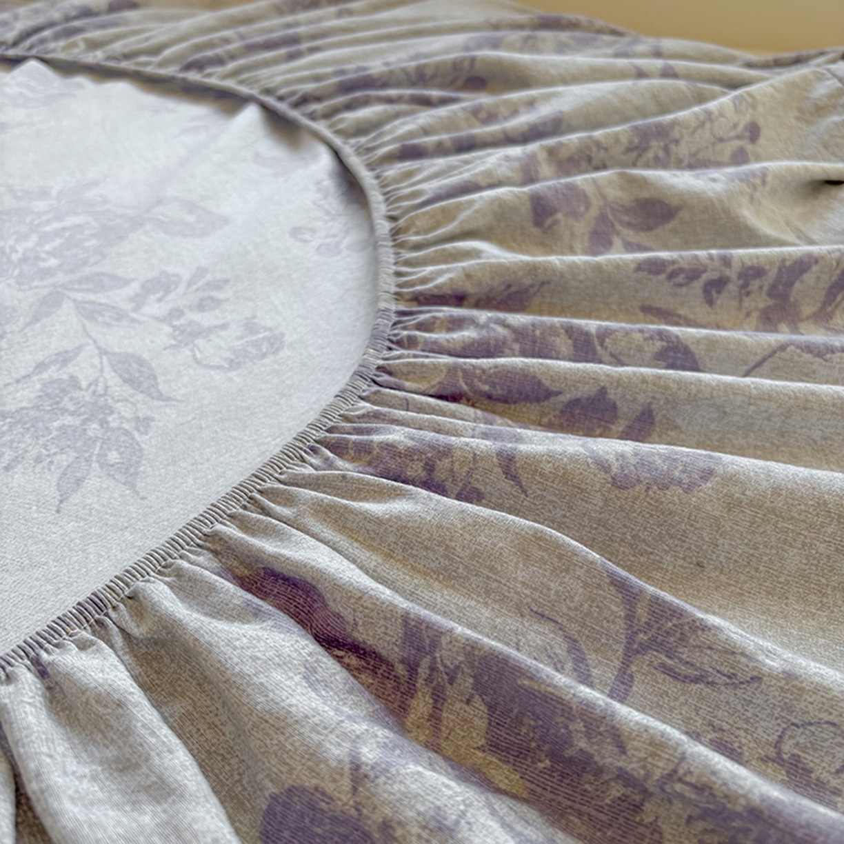 91家纺网 家纺一手货源 找家纺 悦织湾家纺 2025新款复古原麻床笠天然质朴舒适透气轻奢中式典雅精致单床笠床笠单品枕套三件套 复古原麻-紫嫣