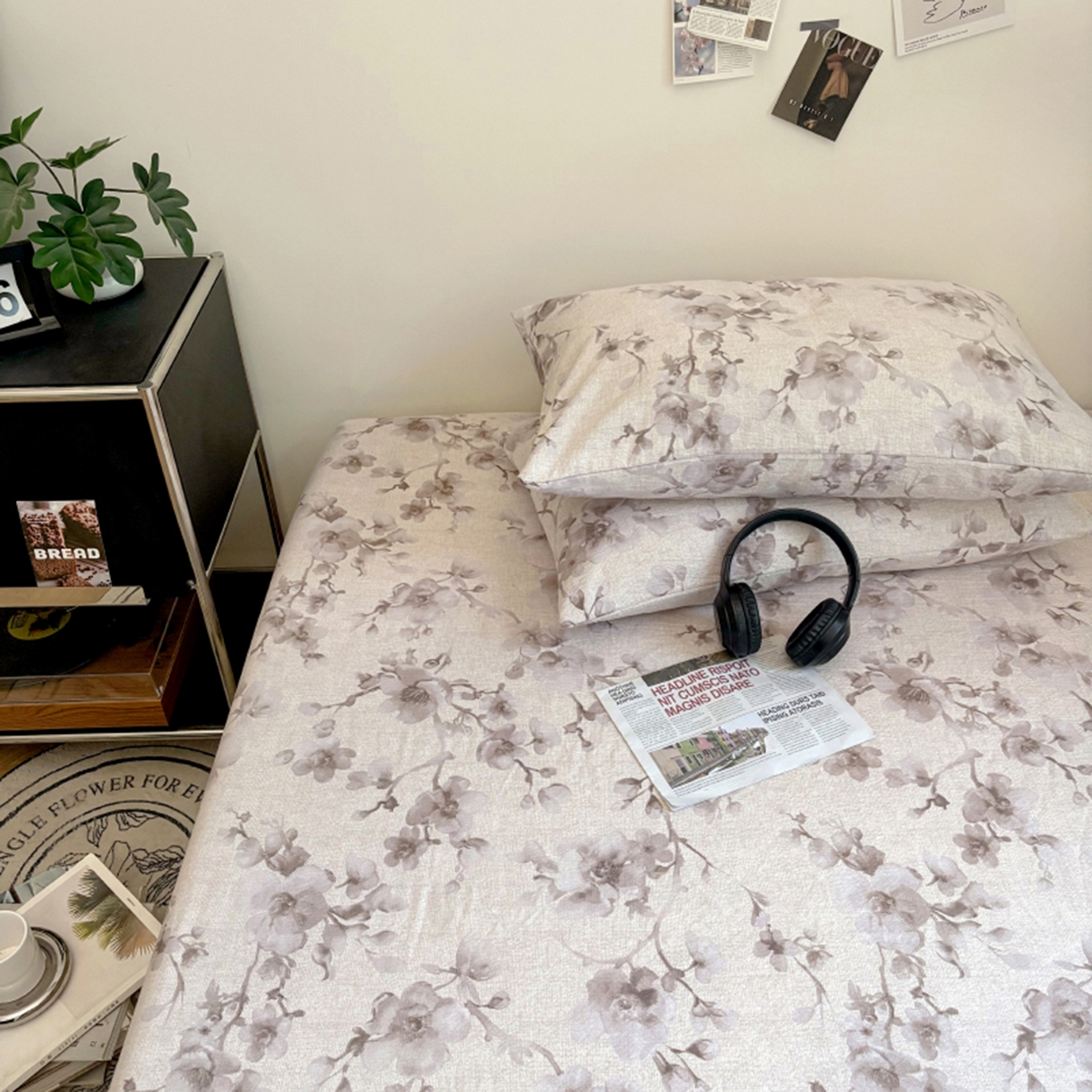 91家纺网 家纺一手货源 找家纺 悦织湾家纺 2025新款复古原麻床笠天然质朴舒适透气轻奢中式典雅精致单床笠床笠单品枕套三件套 复古原麻-漫枝