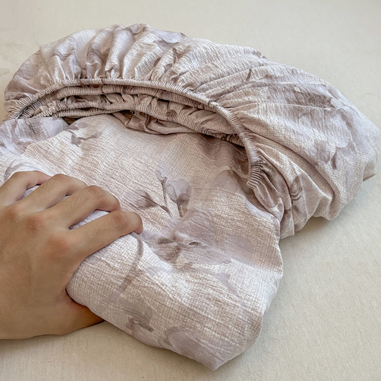 91家纺网 家纺一手货源 找家纺 悦织湾家纺 2025新款复古原麻床笠天然质朴舒适透气轻奢中式典雅精致单床笠床笠单品枕套三件套 复古原麻-漫枝