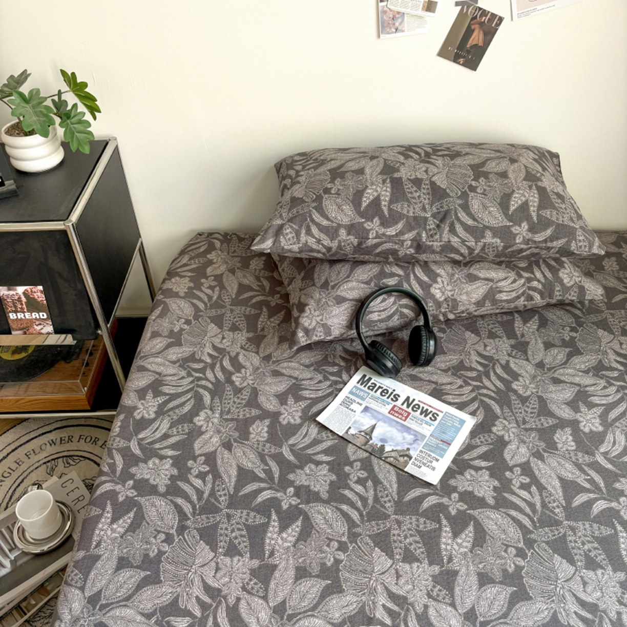 91家纺网 家纺一手货源 找家纺 悦织湾家纺 2025新款复古原麻床笠天然质朴舒适透气轻奢中式典雅精致单床笠床笠单品枕套三件套 复古原麻-墨然生香