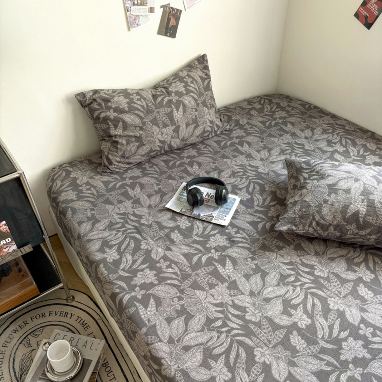 91家纺网 家纺一手货源 找家纺 悦织湾家纺 2025新款复古原麻床笠天然质朴舒适透气轻奢中式典雅精致单床笠床笠单品枕套三件套 复古原麻-墨然生香