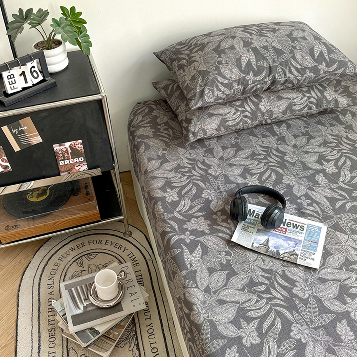 91家纺网 家纺一手货源 找家纺 悦织湾家纺 2025新款复古原麻床笠天然质朴舒适透气轻奢中式典雅精致单床笠床笠单品枕套三件套 复古原麻-墨然生香