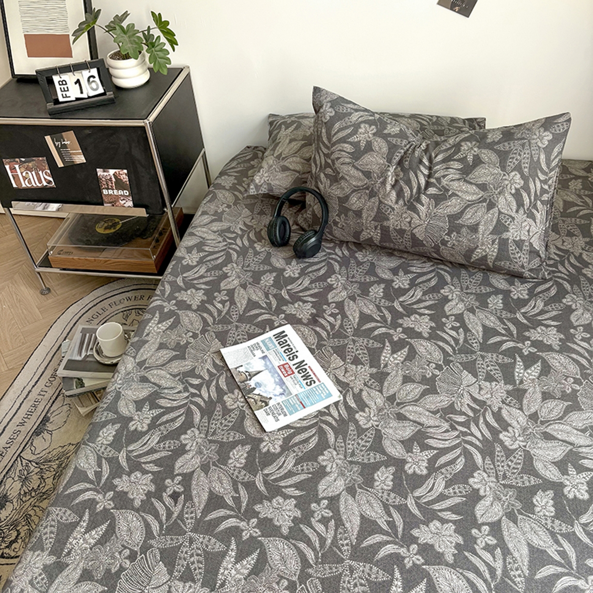 91家纺网 家纺一手货源 找家纺 悦织湾家纺 2025新款复古原麻床笠天然质朴舒适透气轻奢中式典雅精致单床笠床笠单品枕套三件套 复古原麻-墨然生香