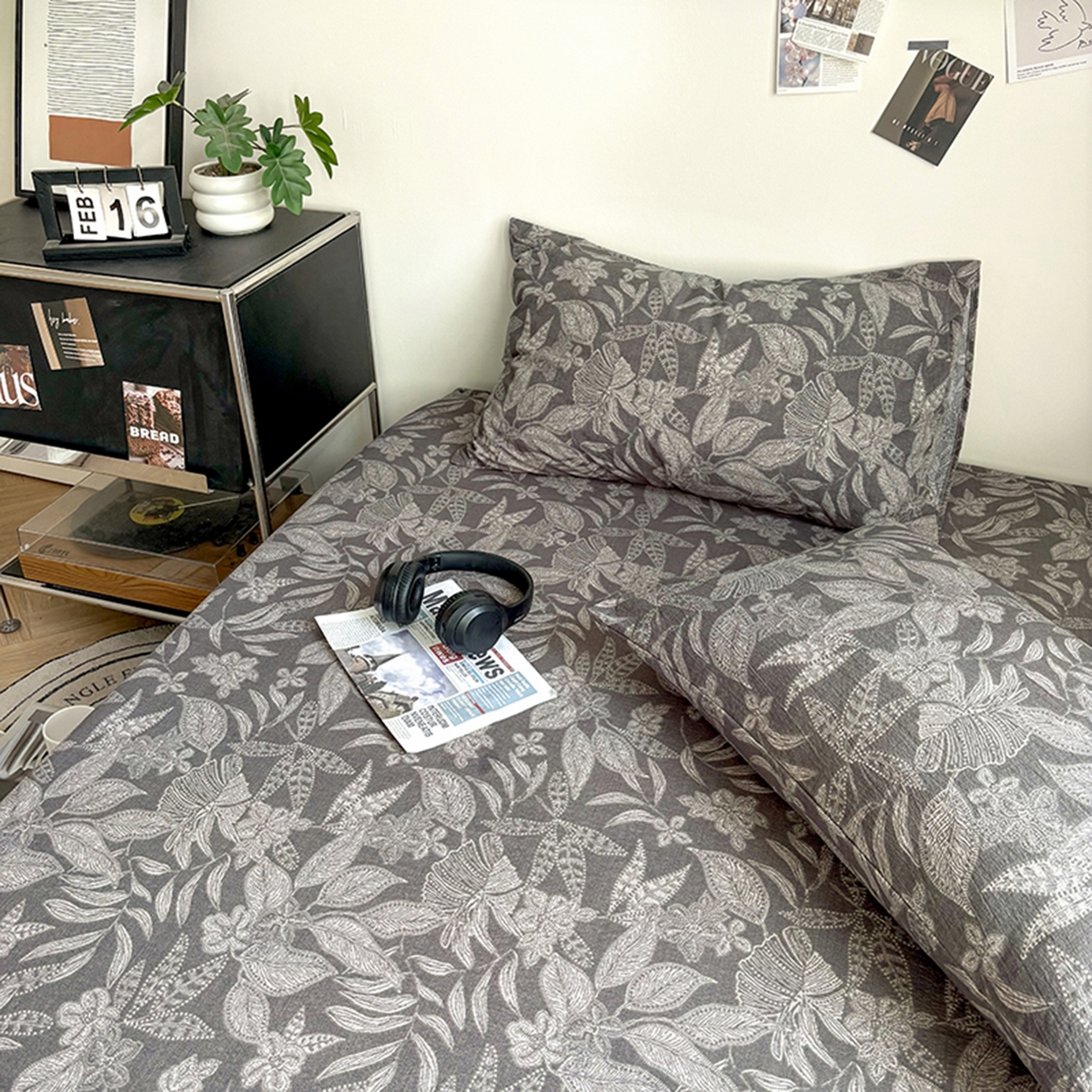 91家纺网 家纺一手货源 找家纺 悦织湾家纺 2025新款复古原麻床笠天然质朴舒适透气轻奢中式典雅精致单床笠床笠单品枕套三件套 复古原麻-墨然生香