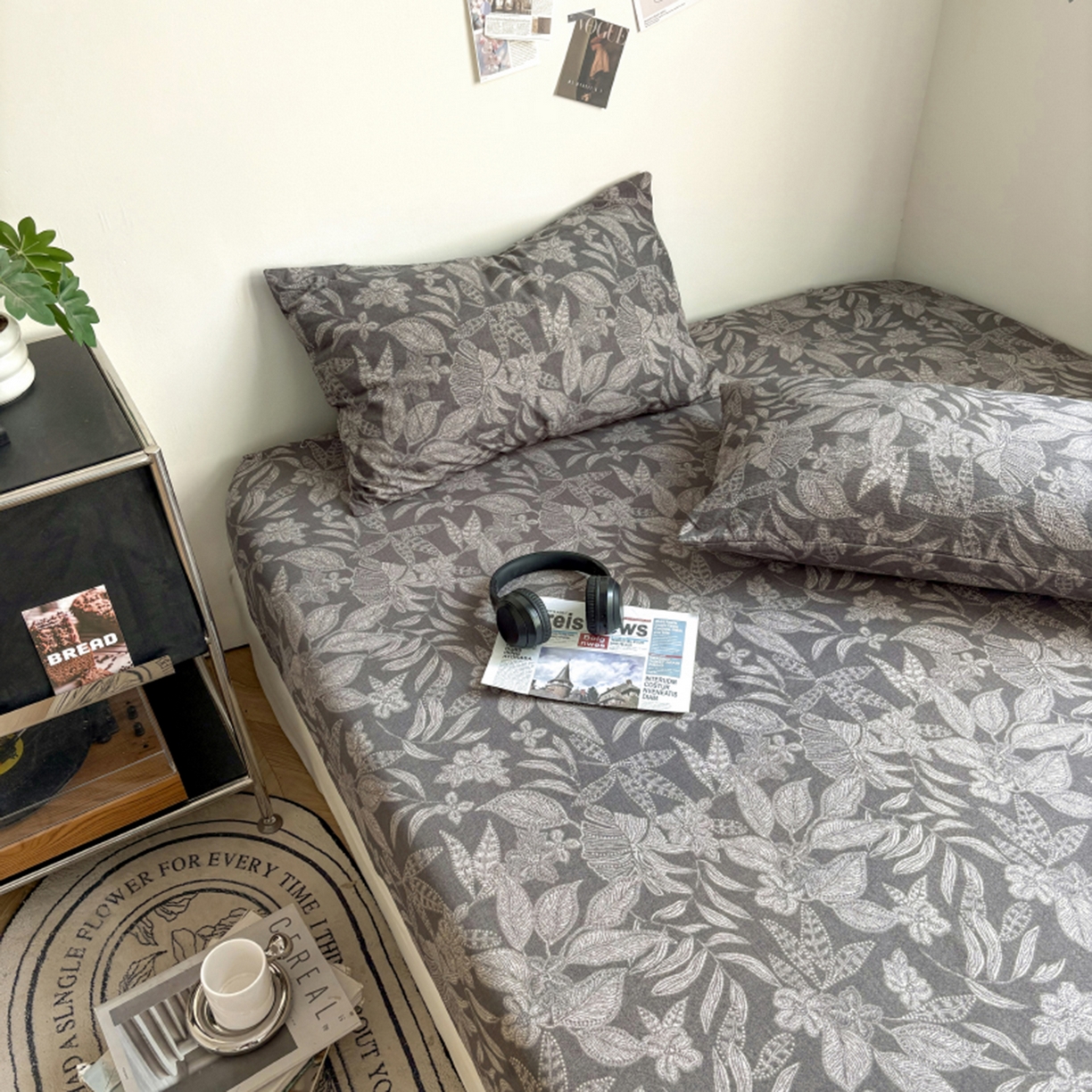 91家纺网 家纺一手货源 找家纺 悦织湾家纺 2025新款复古原麻床笠天然质朴舒适透气轻奢中式典雅精致单床笠床笠单品枕套三件套 复古原麻-墨然生香