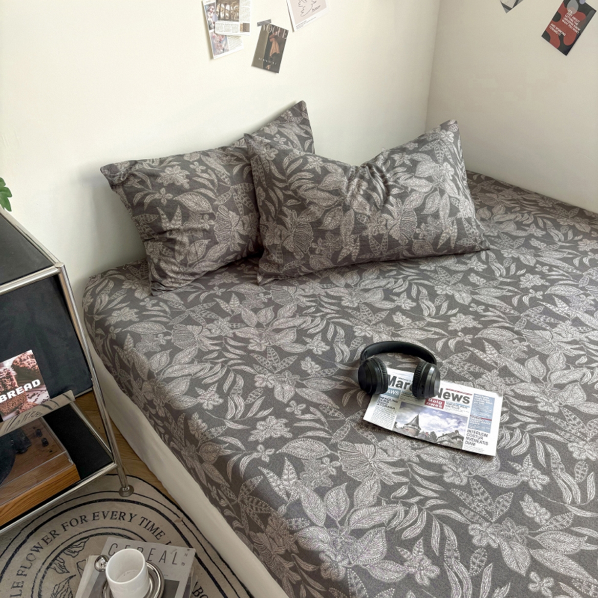 91家纺网 家纺一手货源 找家纺 悦织湾家纺 2025新款复古原麻床笠天然质朴舒适透气轻奢中式典雅精致单床笠床笠单品枕套三件套 复古原麻-墨然生香