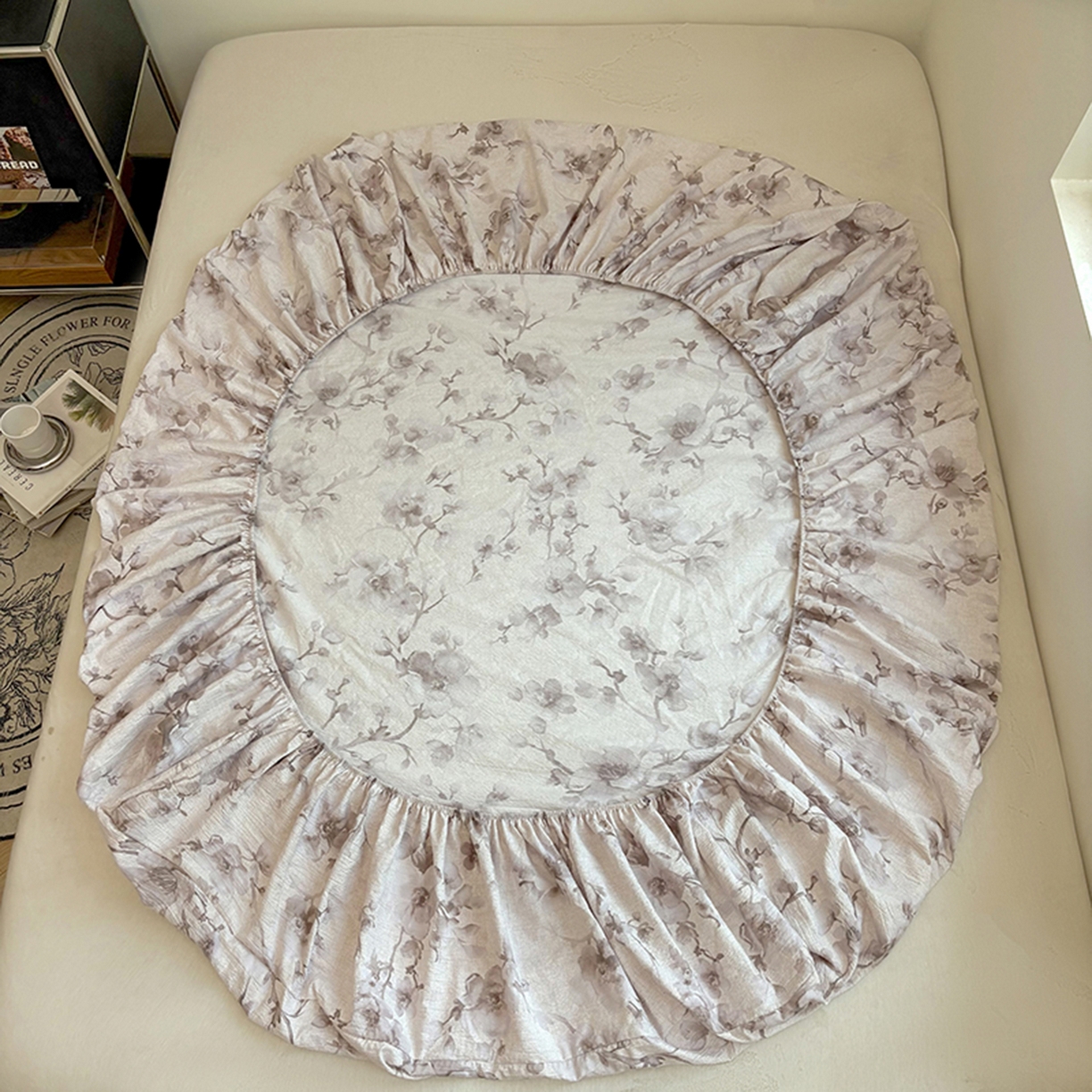 91家纺网 家纺一手货源 找家纺 悦织湾家纺 2025新款复古原麻床笠天然质朴舒适透气轻奢中式典雅精致单床笠床笠单品枕套三件套 复古原麻-漫枝