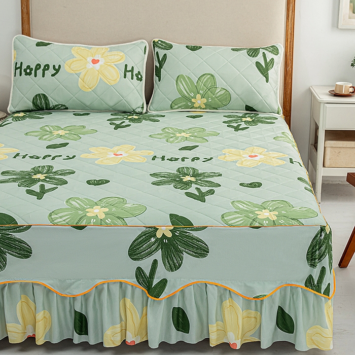 91家纺网 家纺一手货源 找家纺 笠裙家纺 2025新款磨毛夹棉S边单件三件套韩版防滑床裙单床裙床裙单件 花样