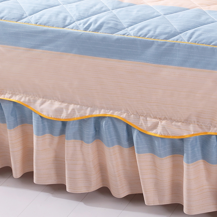 91家纺网 家纺一手货源 找家纺 笠裙家纺 2025新款磨毛夹棉S边单件三件套韩版防滑床裙单床裙床裙单件 简爱