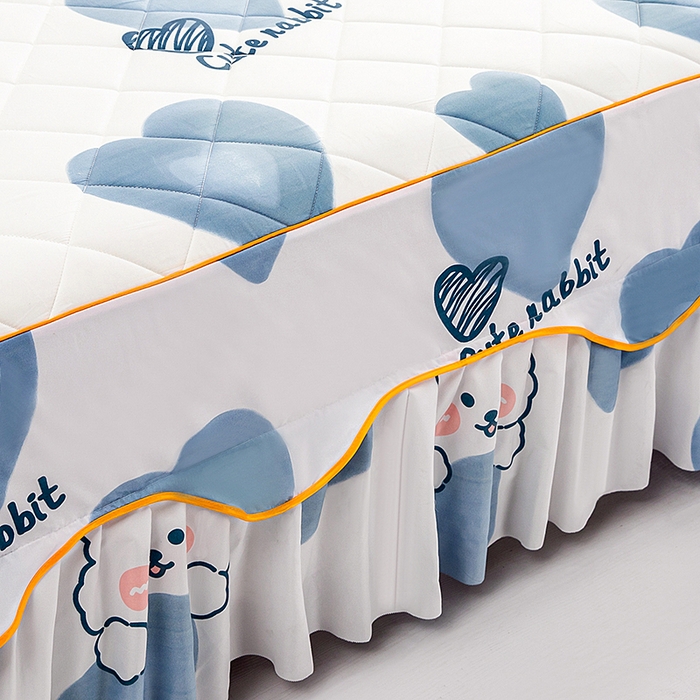 91家纺网 家纺一手货源 找家纺 笠裙家纺 2025新款磨毛夹棉S边单件三件套韩版防滑床裙单床裙床裙单件 可爱