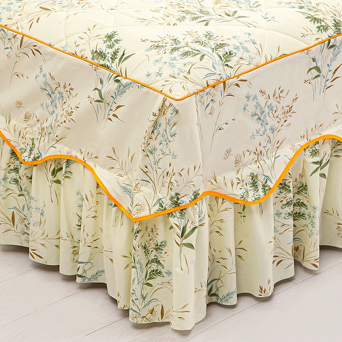 91家纺网 家纺一手货源 找家纺 笠裙家纺 2025新款磨毛夹棉S边单件三件套韩版防滑床裙单床裙床裙单件 麦香