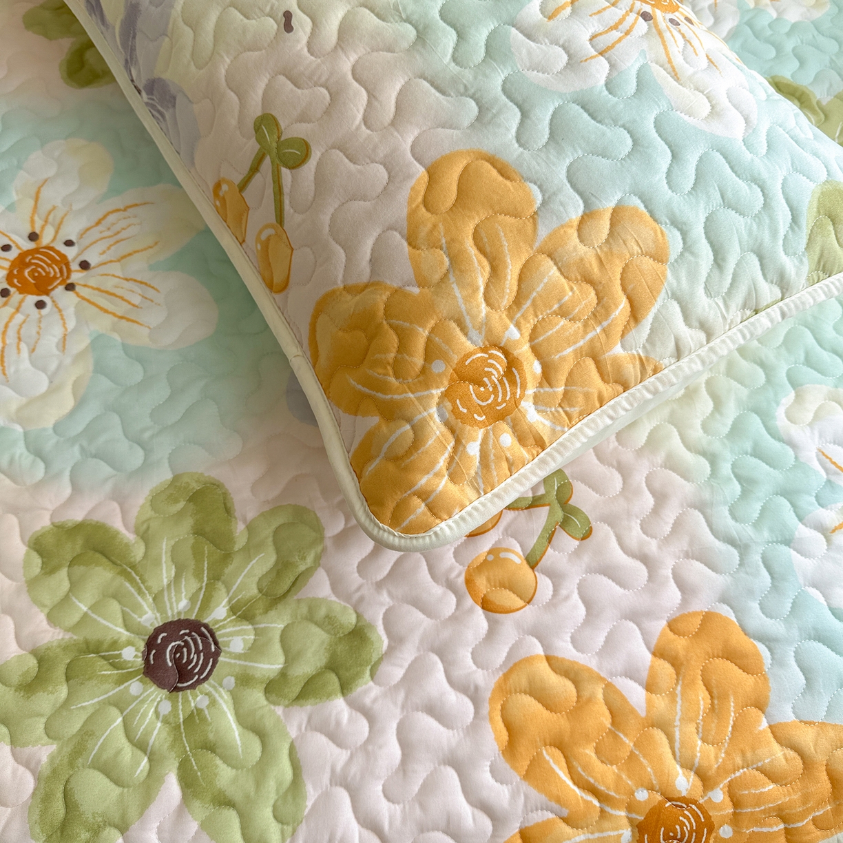 91家纺网 家纺一手货源 找家纺 笠裙家纺 2025新款磨毛夹棉S边单件三件套韩版防滑床裙单床裙床裙单件 浅花