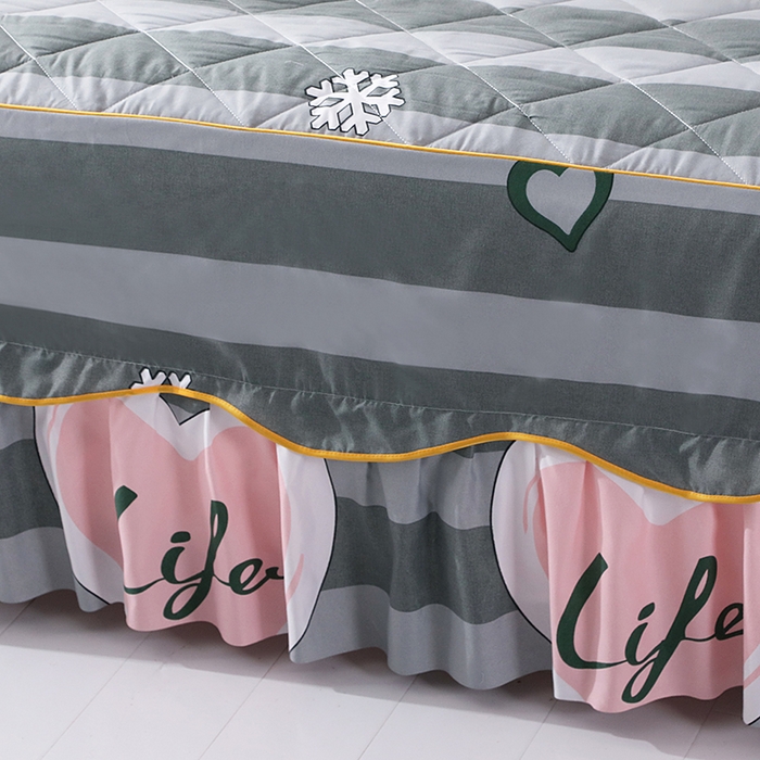 91家纺网 家纺一手货源 找家纺 笠裙家纺 2025新款磨毛夹棉S边单件三件套韩版防滑床裙单床裙床裙单件 生活