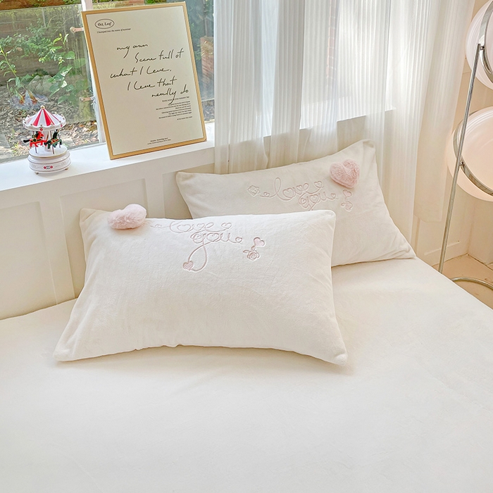 91家纺网 家纺一手货源 找家纺 （总）亲亲公主 2025新款爱心 LOVE YOU 保暖四件套