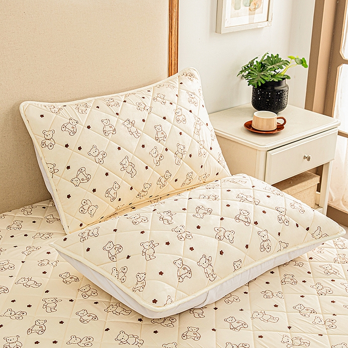 91家纺网 家纺一手货源 找家纺 笠裙家纺 2025新款磨毛夹棉S边单件三件套韩版防滑床裙单床裙床裙单件 小熊